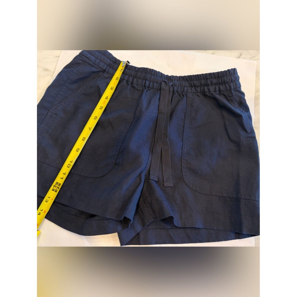J. Crew Navy Elastic-Waist Linen-Blend Shorts